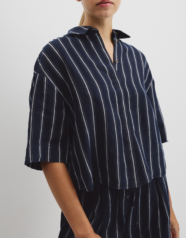 Country Road - Yarn Dyed Boxy Linen Shirt