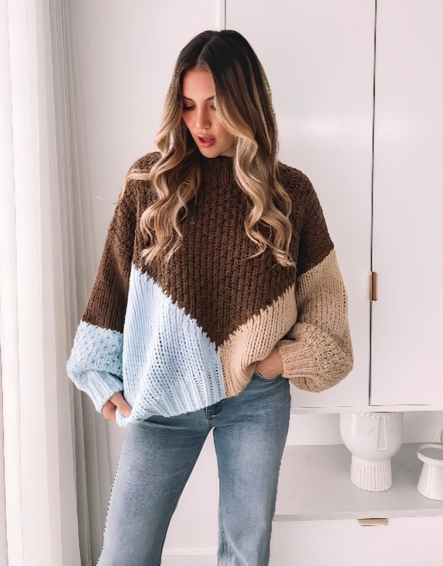 Esther & Co - Maxence Knit - Choc Multi