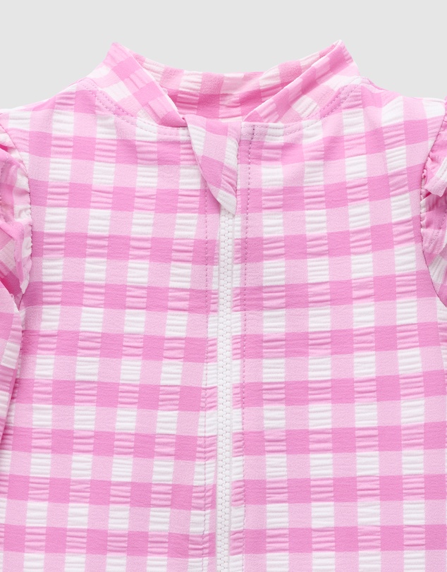 Purebaby - Printed Frilly Long Sleeve Swimsuit- Kids-Babies