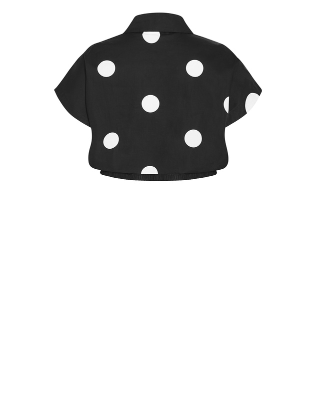 City Chic - Vacay Polka Dot Print Shirt - black
