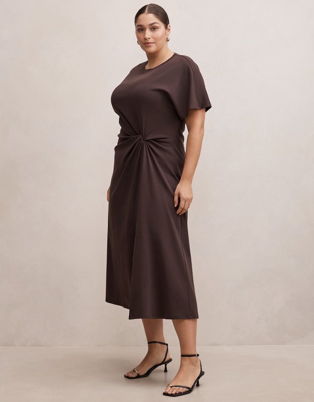 Forever New Curve - Rose Curve T-shirt Twist Midi Dress