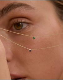 Kirstin Ash - Petite Birthstone Necklace May Emerald