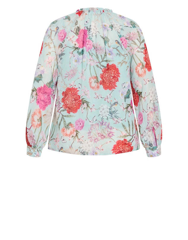 City Chic - Plus size SHIRT SIENNA PRT - Mint Botanique