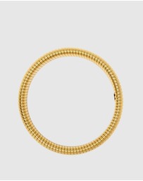 Nialaya Jewellery - 12mm Gold Stretch Bangle