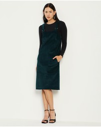 The Social Outfit - Long Pinafore - Green Corduroy