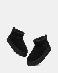 EVERAU - Australian Shepherd Ugg Thick Bottom Ronnie Cow Suede Upper UGG Boots