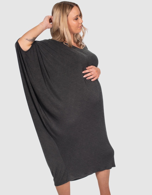 B Free Intimate Apparel - Maternity Bamboo V Neck Draped Dress
