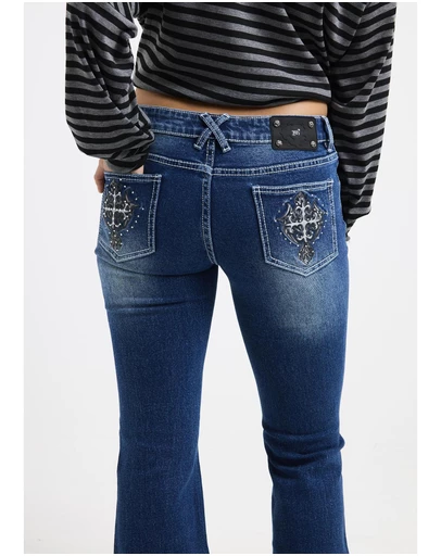 Neon Hart - Melrose Y2K Low Flare Denim Jeans