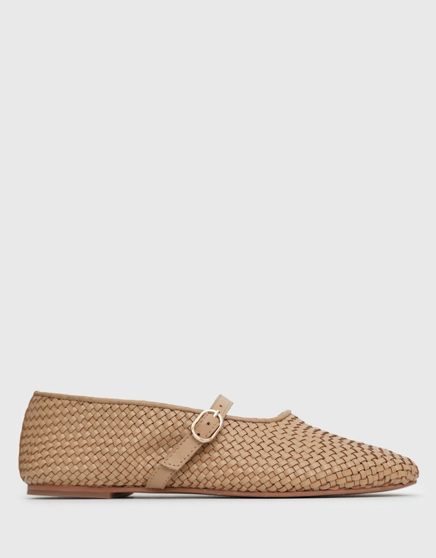 Betts - Gracie Leather Woven Ballet Flats