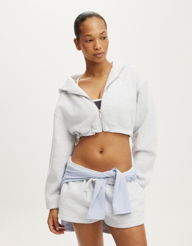Cotton On Body Active - Plush Micro Cropped Zip Through