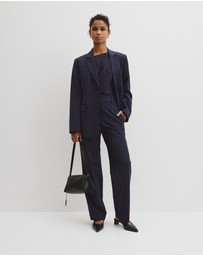 Country Road - Wool Blend Classic Pinstripe Blazer