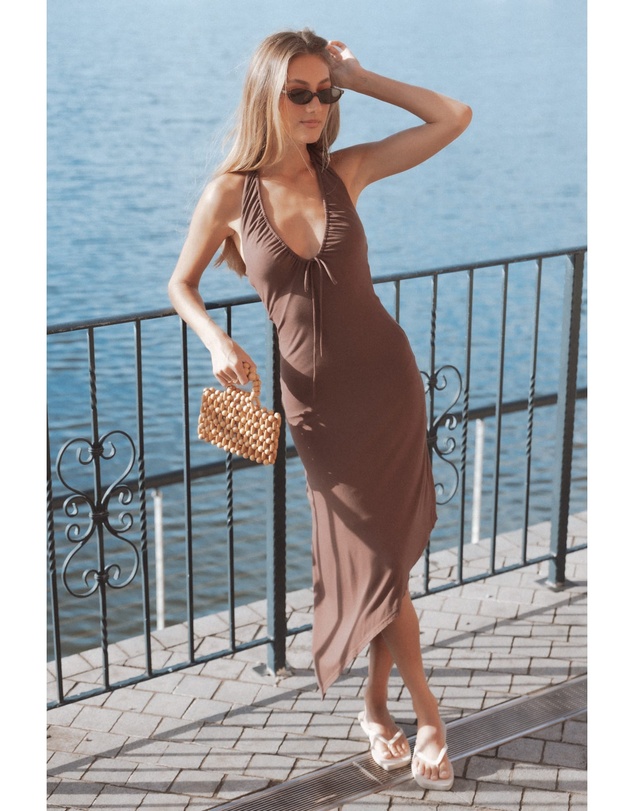 Petal & Pup - Jordie Midi Dress - Dark Brown