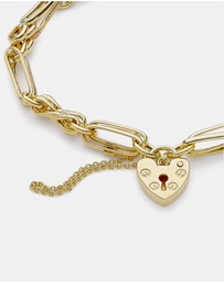 Zoe Olivia - 9K Gold Padlock & Chain Bracelet