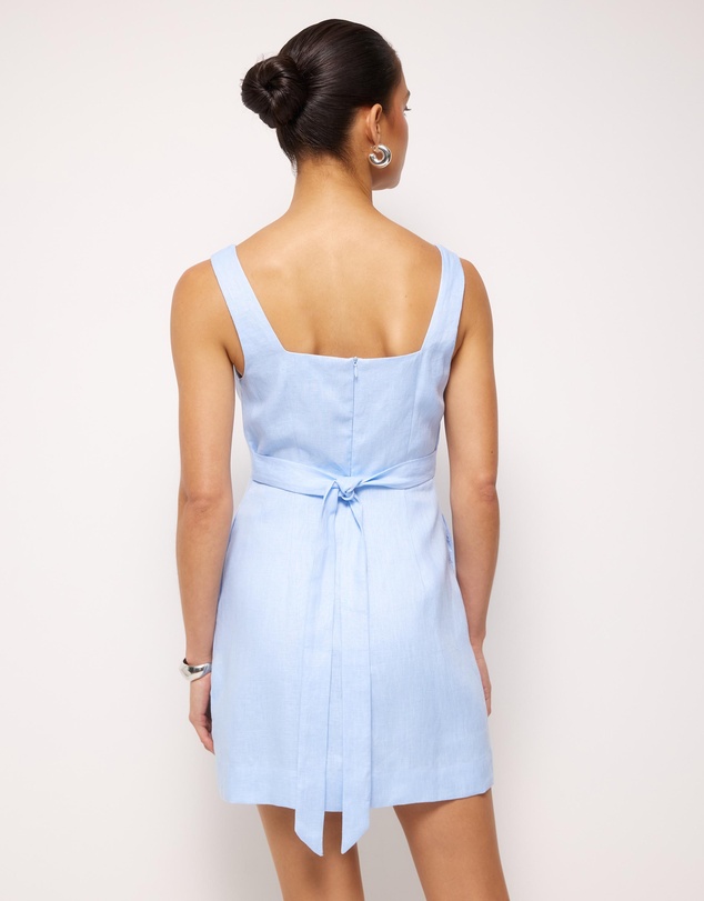 AERE - Kaili Linen Square Neck Mini Dress
