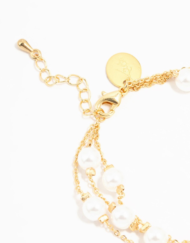 Lovisa - Gold Plated Pearl Layered Bracelet