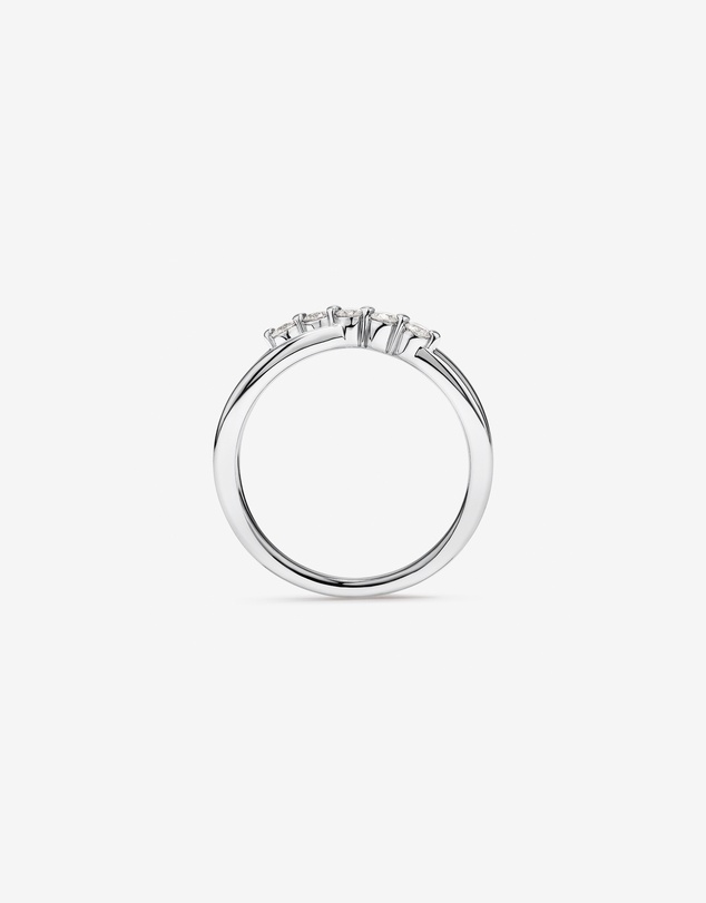 Michael Hill - 0.20 Carat TW Round Brilliant Diamond Crossover Ring in Sterling Silver