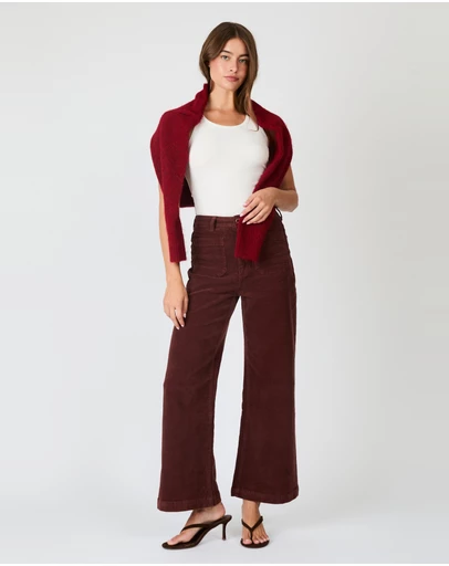 Rolla's - Sailor Wide Leg Corduroy Pants - Cognac