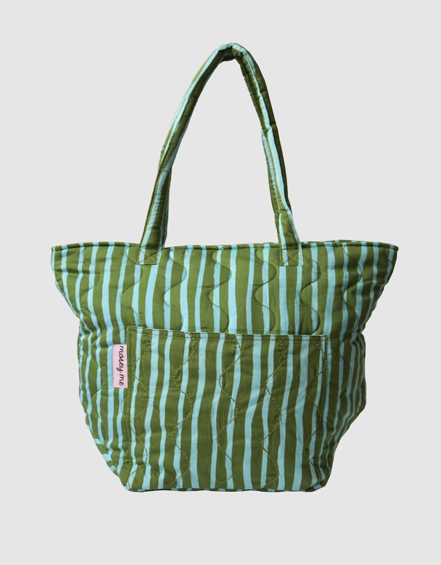 Mosey Me - Strokes Quilted Bag - Guacamole