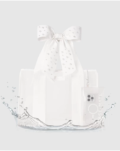 Case-Mate - Case-Mate Ivory Shine Bow Tote w/ Phone Pouch