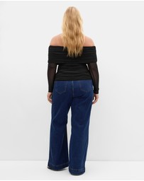 City Chic - Dana Mesh Long Sleeve Top