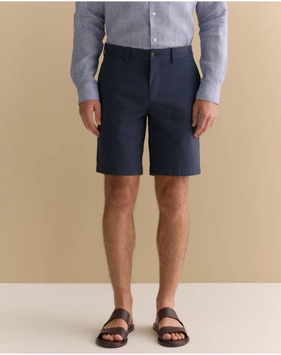 Trenery - Cotton Twill Chino Short in Navy