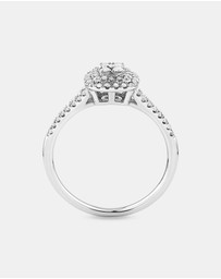 Michael Hill - 0.30 Carat TW Cushion Cluster Halo Diamond Ring in 10kt White Gold