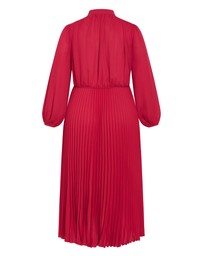 City Chic - Plus size Halle Long Sleeve Pleat Dress - shiraz