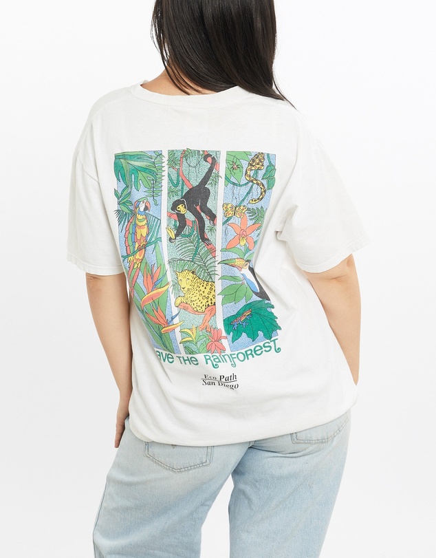 Vintage by The Real Deal - Pre Loved - Vintage 90s Save The Rainforest Wildlife Tee