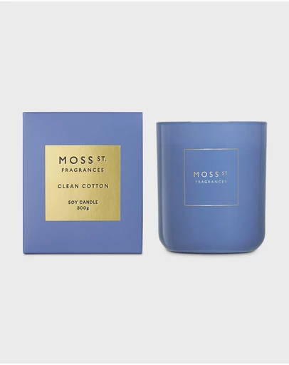 Moss St Fragrances - Clean Cotton Soy Candle 300g