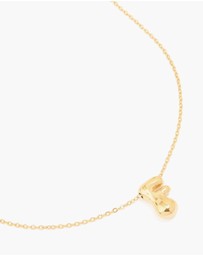 Lovisa - Waterproof Gold Plated Stainless Steel Large Bubble Letter F Necklace