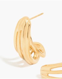 Lovisa - Waterproof Gold Plated Stainless Steel Layered Hoop Earrings