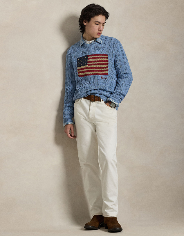 Polo Ralph Lauren - ICONIC EXCLUSIVE - Aran-Knit Flag Sweater
