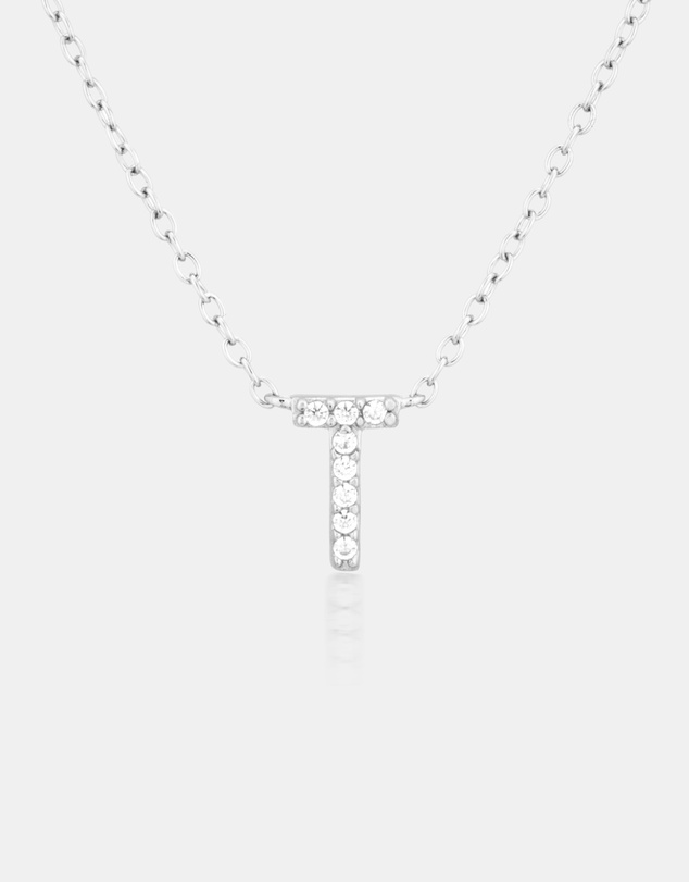 The Silver Collective - A-Z Letter Necklace - T