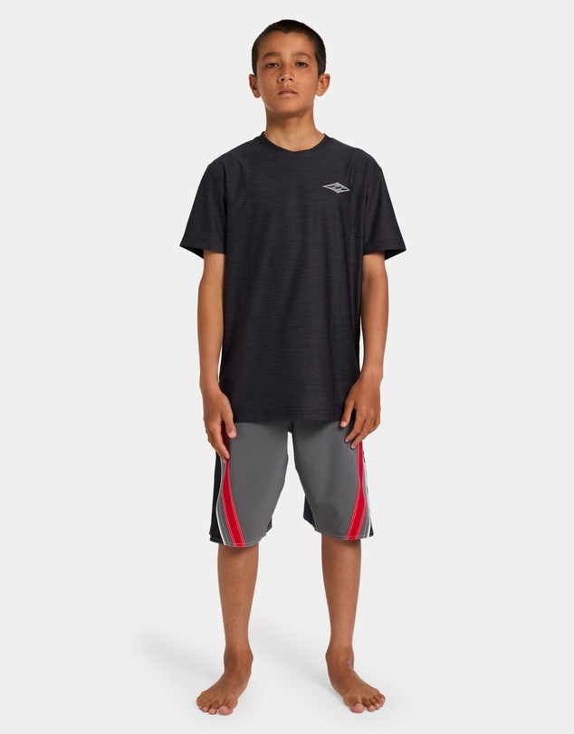 Billabong - Boys 8 to 16 Boys Diamond Shoreline Loose Fit Short Sleeve Rashguard