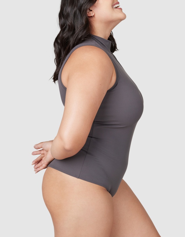 Spanx - Suit Yourself-Ribbed Mock Neck Bodysuit
