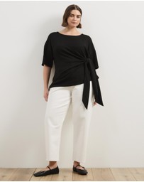 Atmos&Here Curvy - Monica Textured Tie T-Shirt