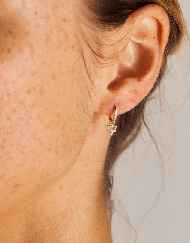 Luna Rae - Solid Gold - Earth Element Diamond Hoops