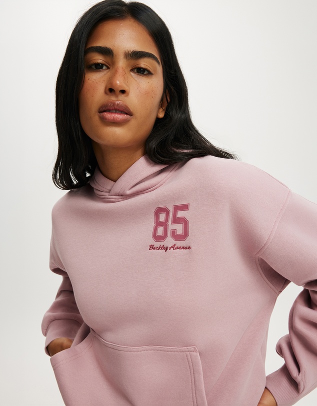 Cotton On - Graphic Boxy Fleece Hoodie