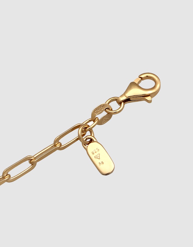 Elli Jewelry - Necklace Oval Chain 925 Sterling Silver Gold-plated