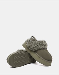 EVERAU - Australian Shepherd Ugg Waffle Curly Platform Cow Suede Upper House Shoes