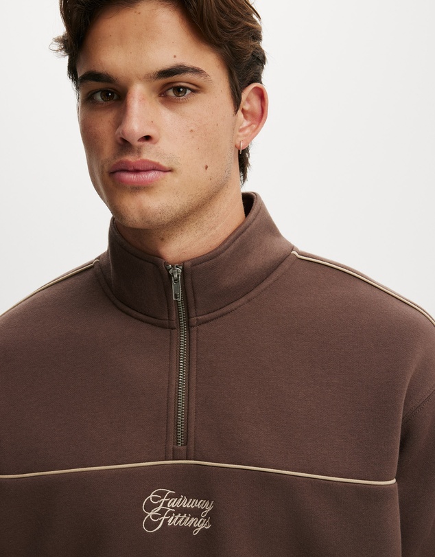Cotton On - 1/4 Zip Graphic Fleece