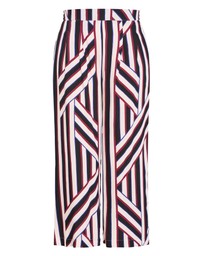 City Chic - Plus size Haylee Timeless Stripe Wide Leg Pant - bone
