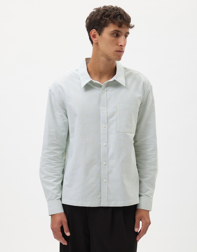 AERE - Boxy Stripe Oxford Shirt