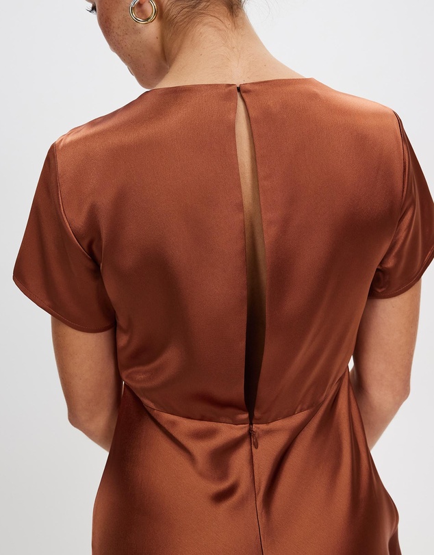 Third Form - Satin Bias Maxi Tee Dress
