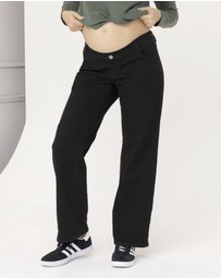 Angel Maternity - Over the Bump Relaxed Maternity Black Denim Jeans