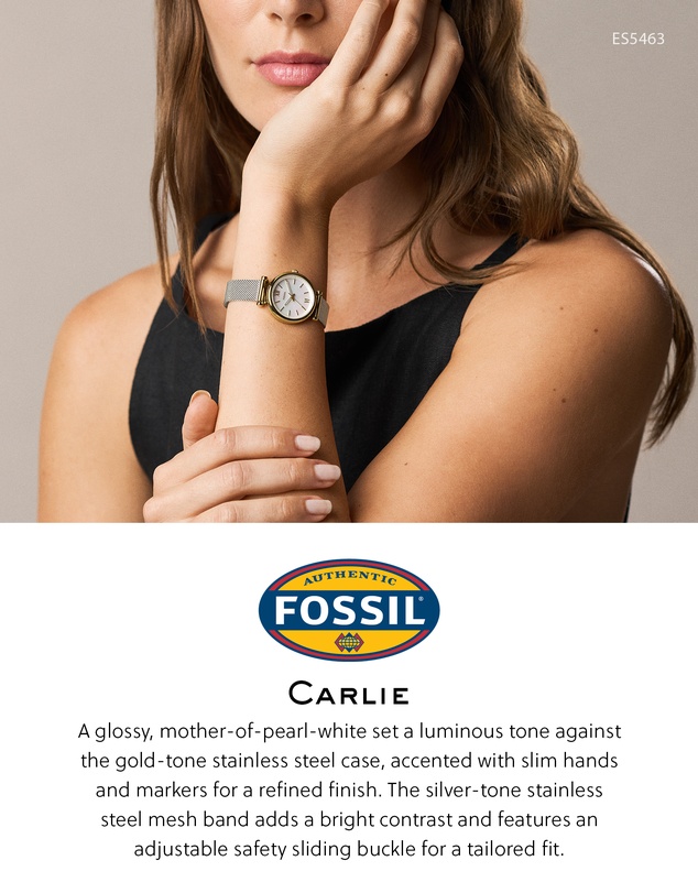 Fossil - Carlie Silver Tone Analogue Watch