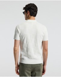 Calibre - Grid Stitch Polo White