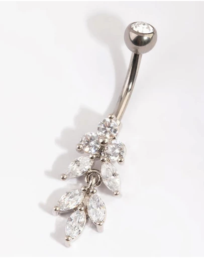 Lovisa - Titanium Marquise Diamante Belly Bar