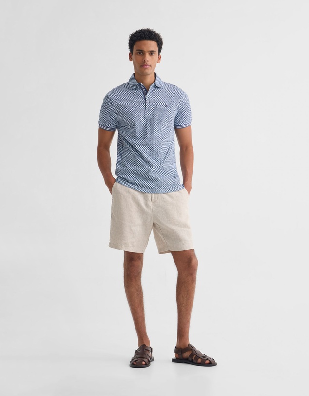 Oxford - Milo Printed Jersey Polo With Pocket