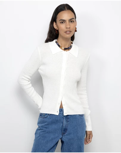 AERE - Asha Textured Knit Cardigan